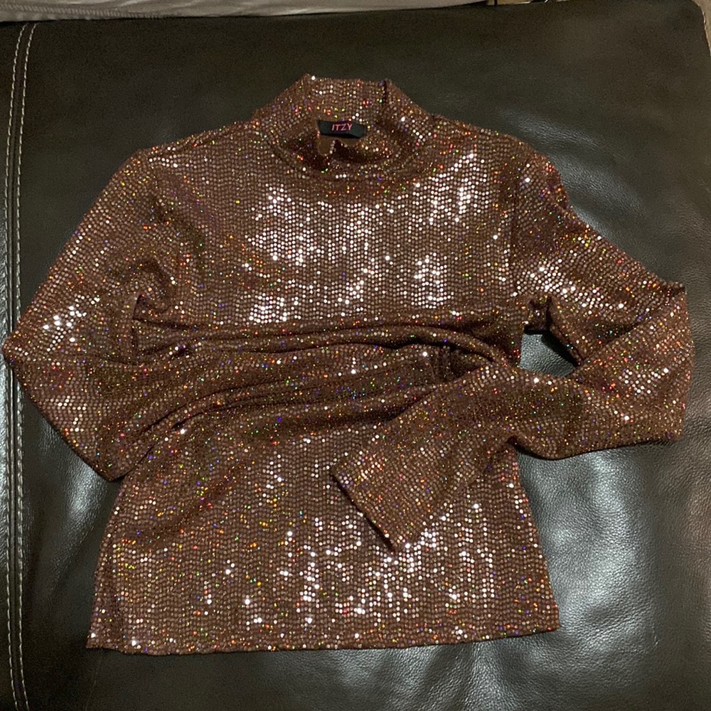 Sparkling Brown Glitter Top